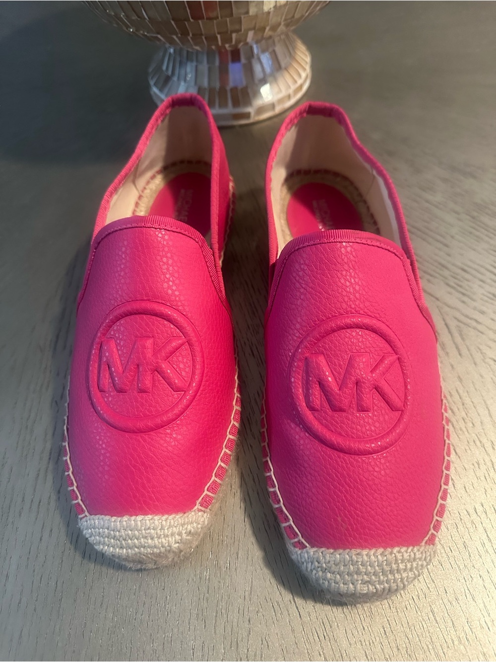 Michael Kors Hot Pink MK Logo Espadrille Flats